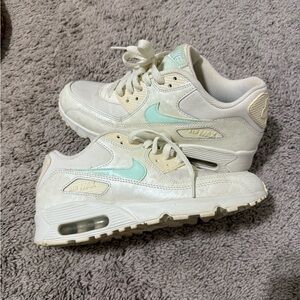 Nike Air Max White and Light Blue Sneakers